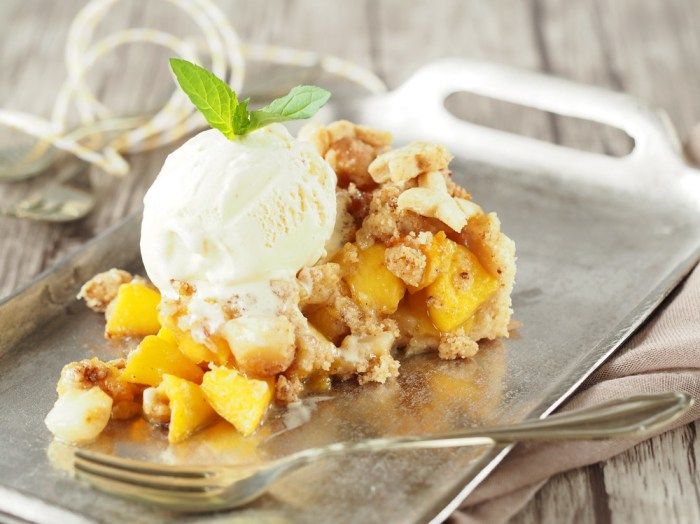 Rezeptbild: Pfirsich-Crumble-Pie
