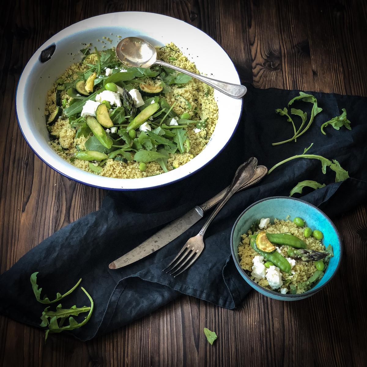 Rezeptbild: GREEN COUSCOUS-SALAT MIT GEMÜSE