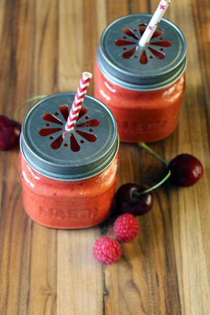 Rezeptbild: Kirsch Himbeer Smoothie
