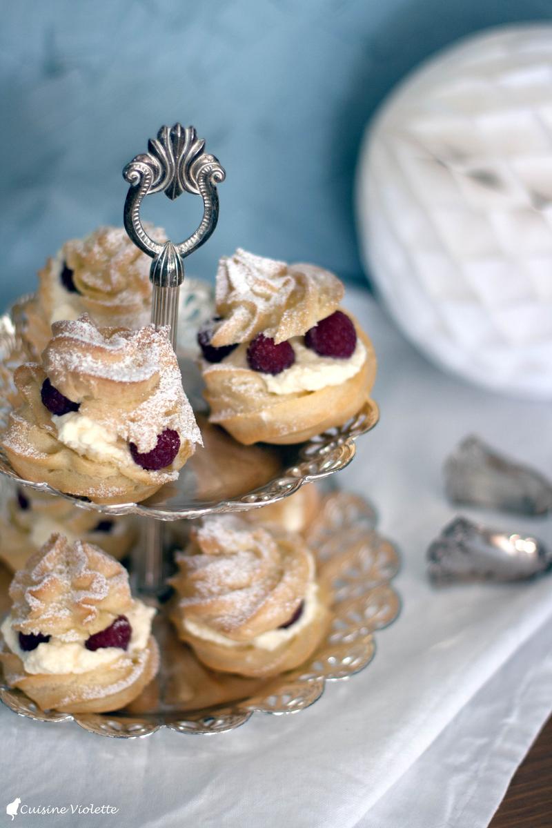 Rezeptbild: Windbeutel mit Himbeeren
