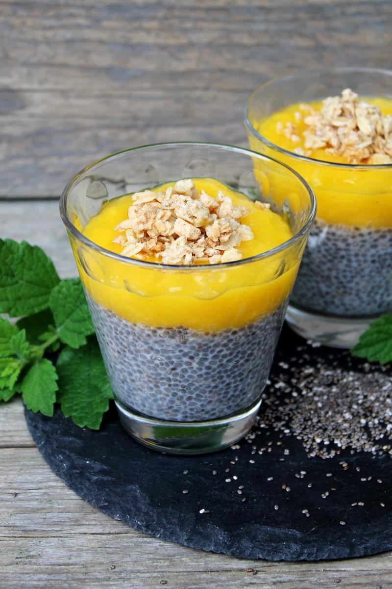 Rezeptbild: Chia-Kokos-Pudding mit Mango-Limetten-Püree