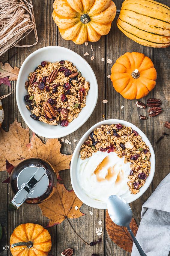 Rezeptbild: Pumpkin Spice Granola mit Cranberries