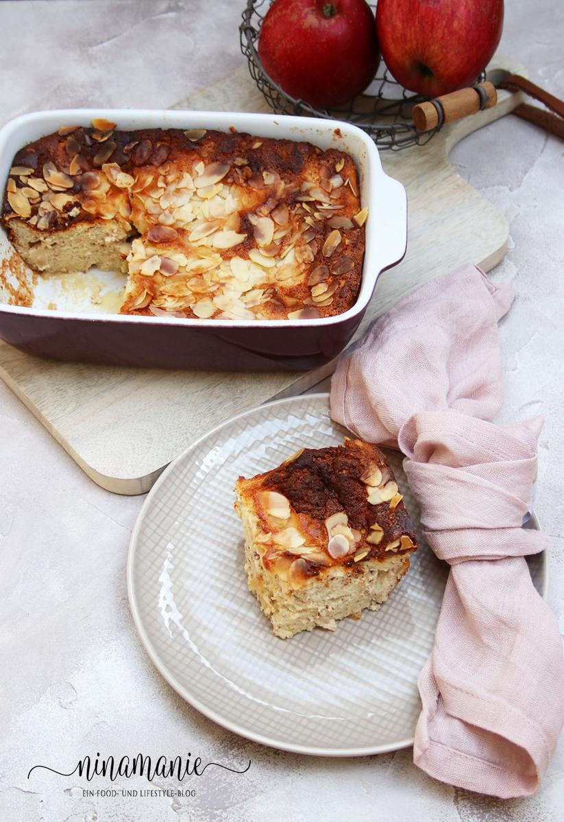 Rezeptbild: Quark-Apfel-Auflauf mit Mandeln und Honig