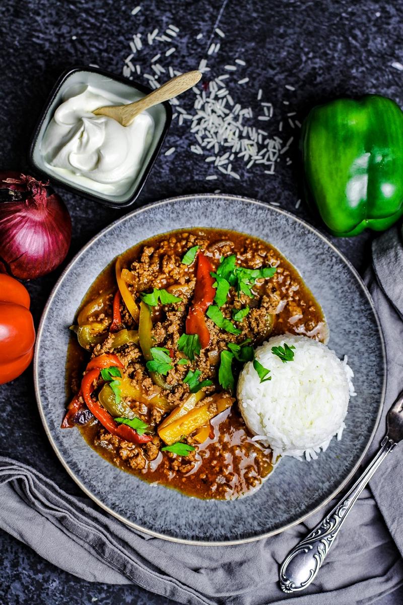 Rezeptbild: Paprikapfanne mit Hackfleisch