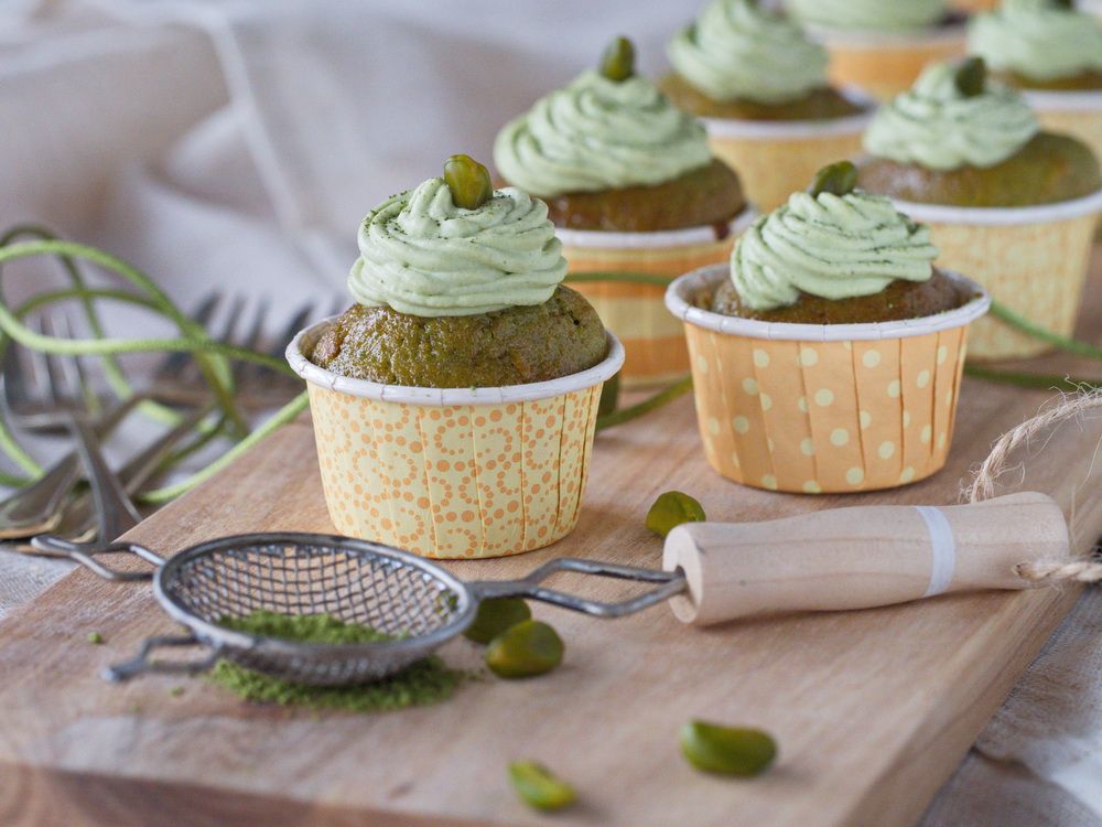 Rezeptbild: Pistazien-Matcha-Cupcakes
