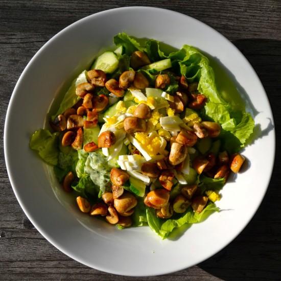 Rezeptbild: Salat mit Pilzen & Dilldressing