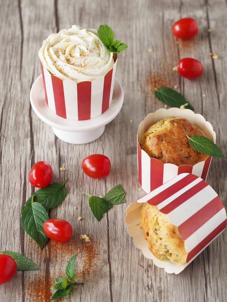 Rezeptbild: Herzhafte Polenta-Cupcakes mit Quark