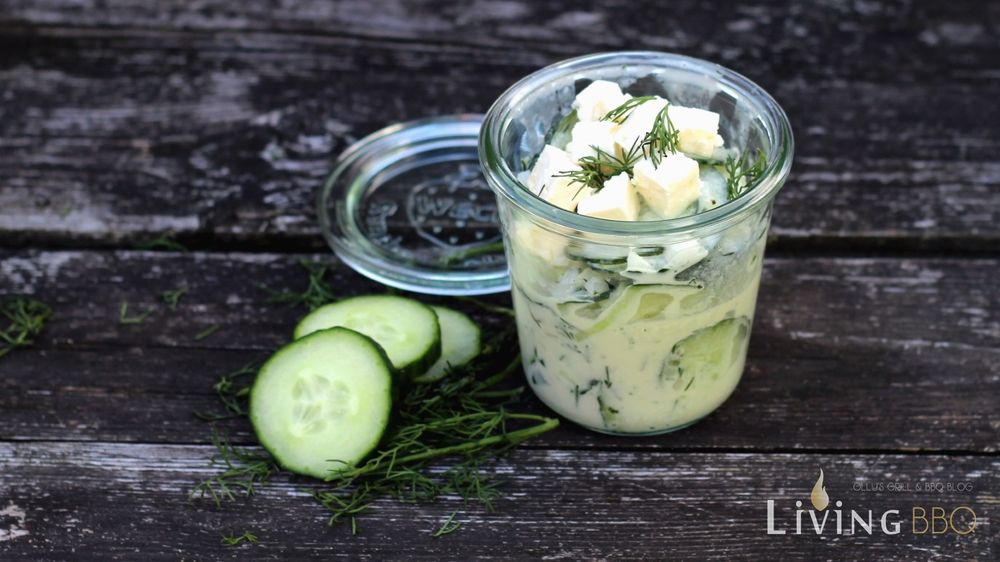 Rezeptbild: Gurkensalat mit Sahne, Fetakäse und Dill
