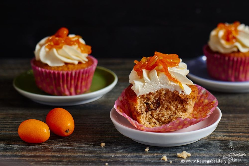 Rezeptbild: Orangencupcakes mit Walnüssen