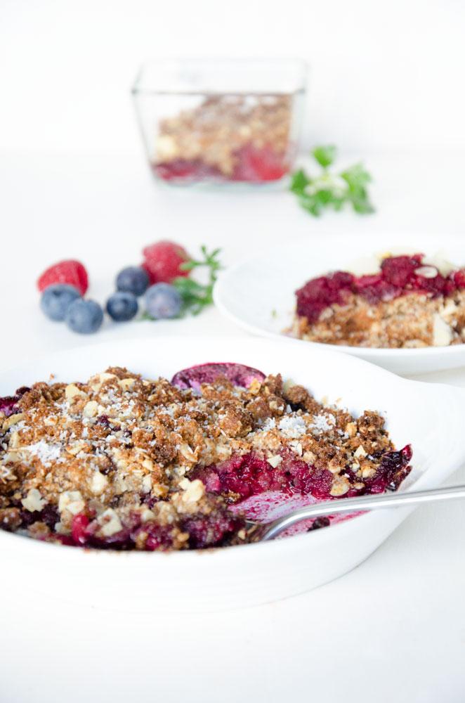 Rezeptbild: Gesunder Beeren-Kokos-Crumble