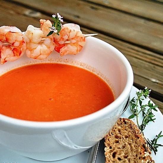 Rezeptbild: Riesengarnelen-Creme-Suppe