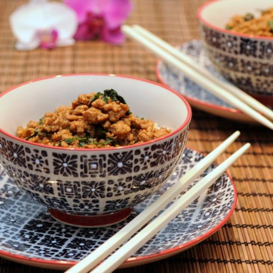 Rezeptbild: Chili-Hackfleisch mit Thai-Basilikum