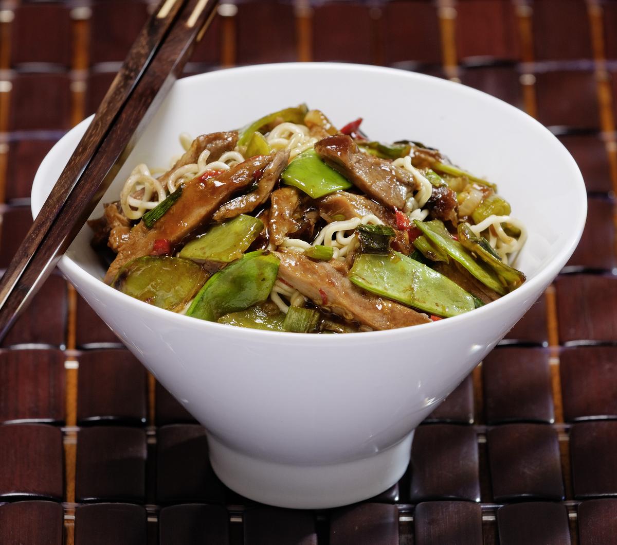Rezeptbild: Ente mit Zuckerschoten und Chili