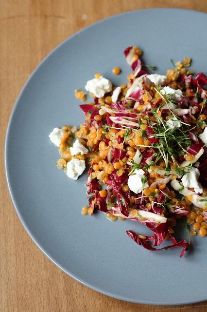 Rezeptbild: Roter Linsensalat mit Radiccio