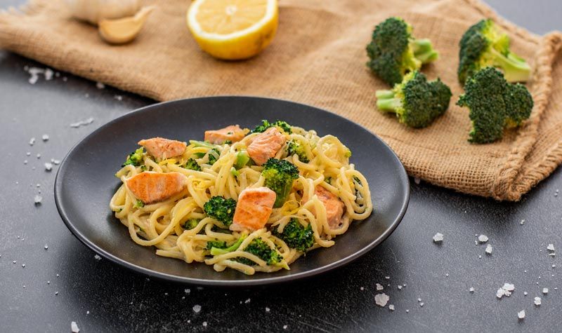 Rezeptbild: Pasta mit Lachs und Brokkoli