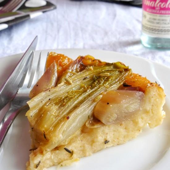 Rezeptbild: Chicoree-Charlotten Tarte Tartin mit Fencheln & Honig