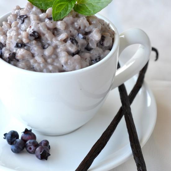 Rezeptbild: Heidelbeer-Vanille-Milchreis
