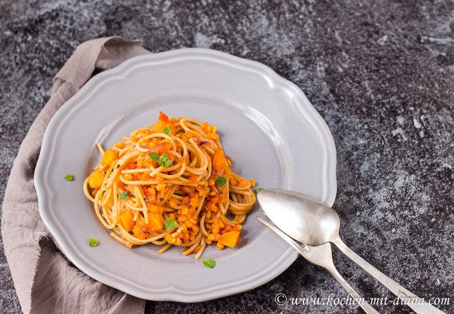 Rezeptbild: Vegane Linsen-Bolognese