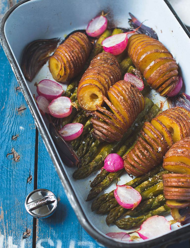 Rezeptbild: Hasselback Kartoffeln mit dem Spiralschneider