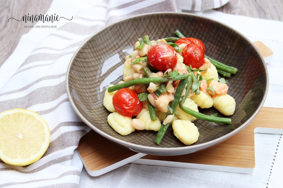 Rezeptbild: Gnocchi mit Bohnen, geschmolzenen Tomaten und Bohnen