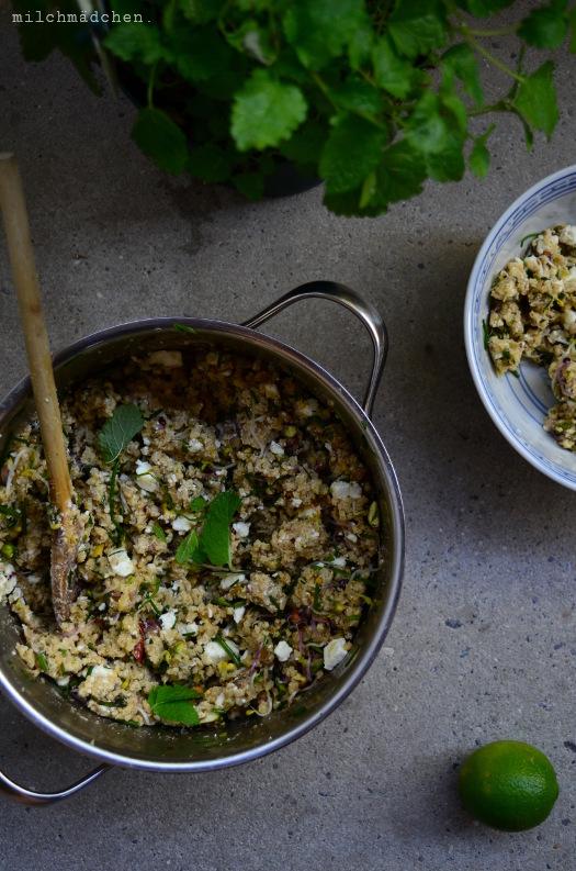 Rezeptbild: Hirsesalat mit Feta, Pistazien und Würzdressing