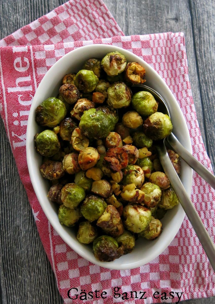 Rezeptbild: Gerösteter Rosenkohl mit Maroni