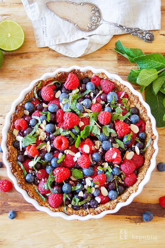 Rezeptbild: Beeren Tarte mit Haferflocken (Gf)