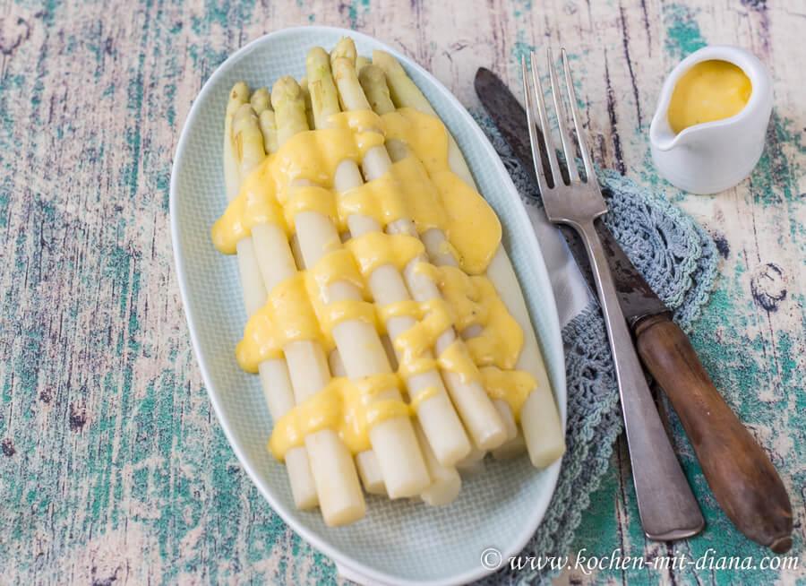 Rezeptbild: Weißer Spargel mit selbstgemachte Sauce Hollandaise