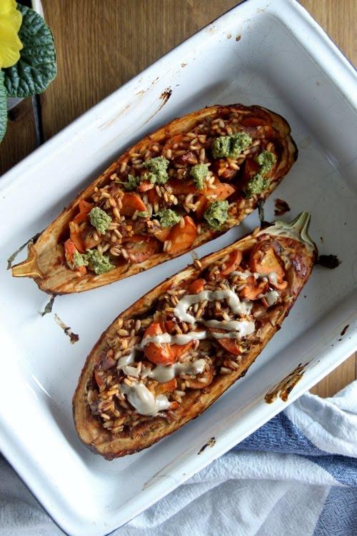 Rezeptbild: Gefüllte und marnierte Auberginen