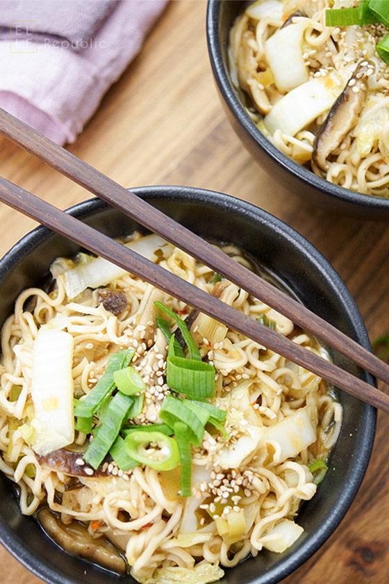 Rezeptbild: Mie-Nudel-Suppe mit Chinakohl und Shiitake