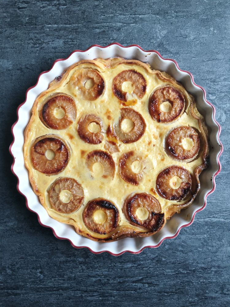 Rezeptbild: Tarte aux pommes à l’alsacienne (Elsässischer Apfelkuchen)
