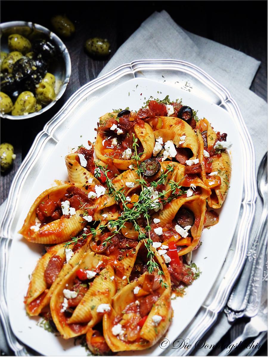 Rezeptbild:  Pasta Muscheln Mediteran