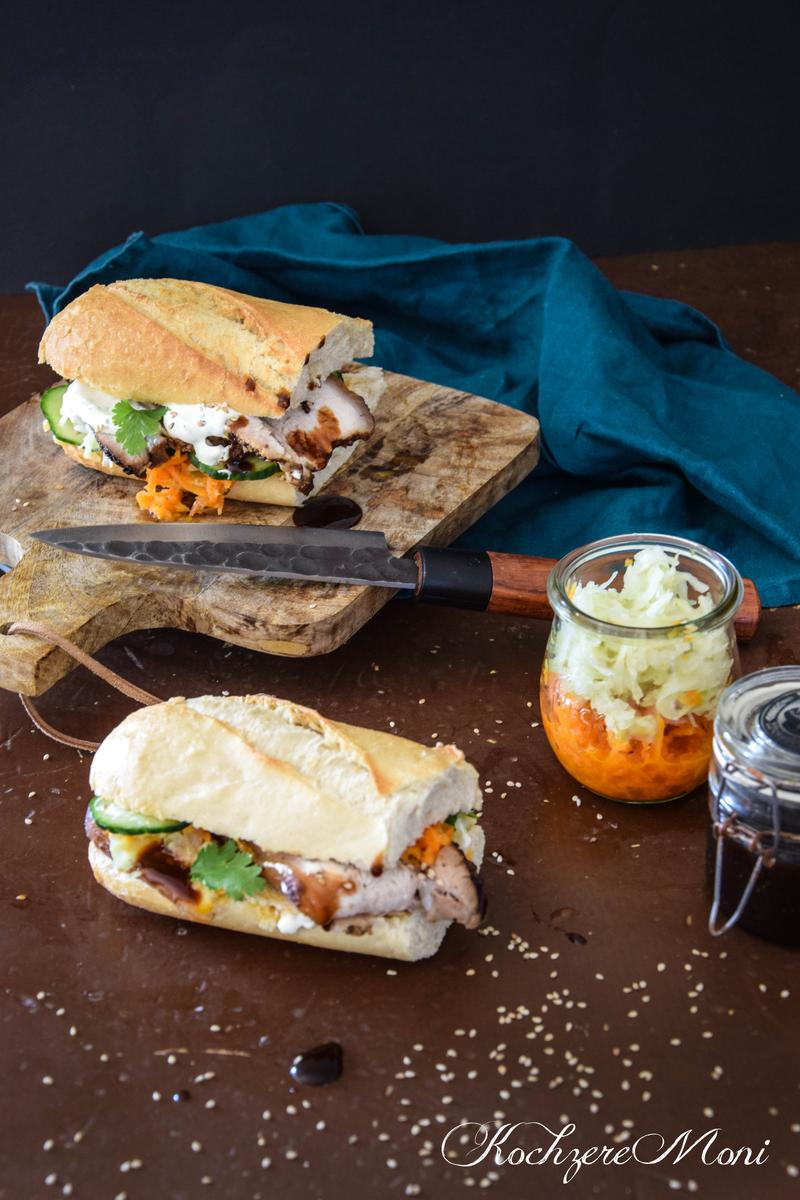 Rezeptbild: Banh mi à la glasierter Schweinebauch