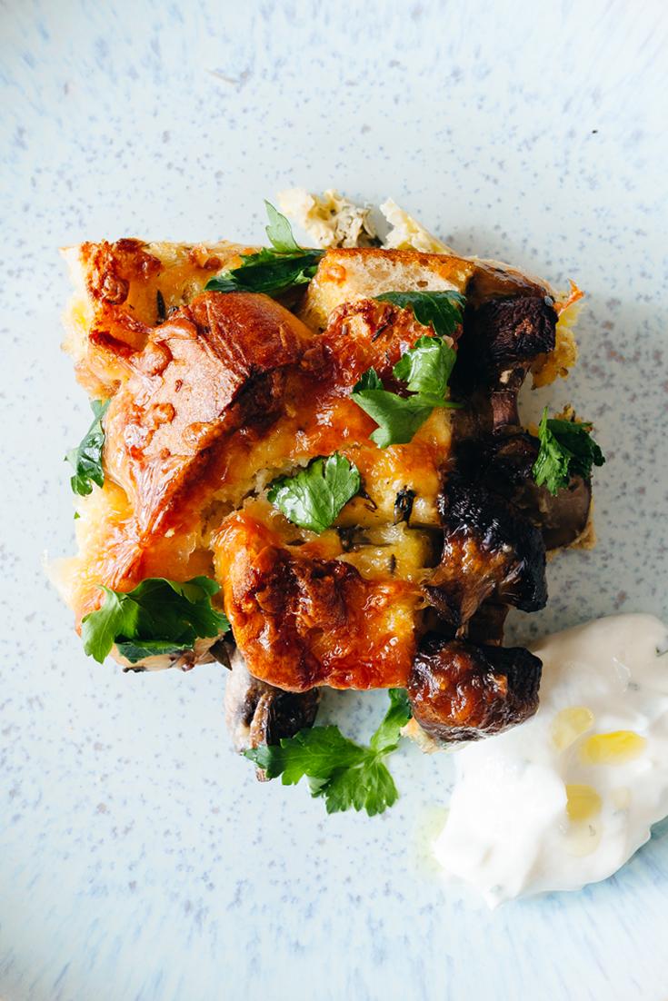 Rezeptbild: Herzhafter French Toast als Auflauf