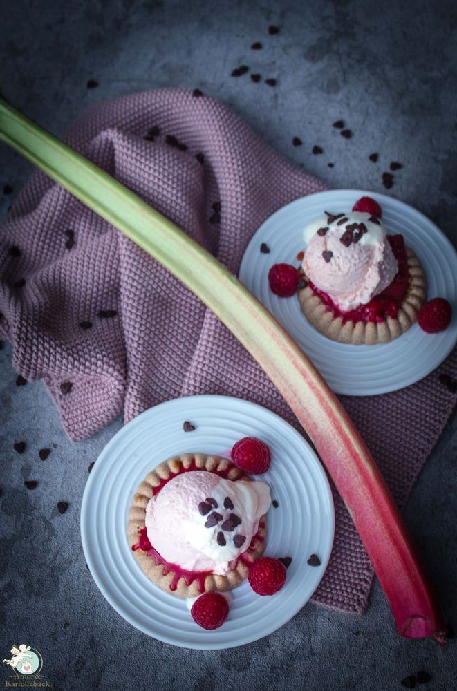 Rezeptbild: cremiges Rhabarber-Joghurt-Eis