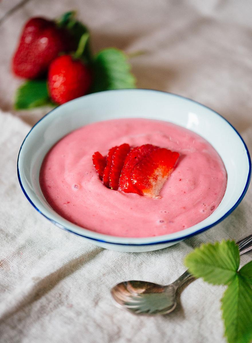 Rezeptbild: vegane Erdbeercreme 