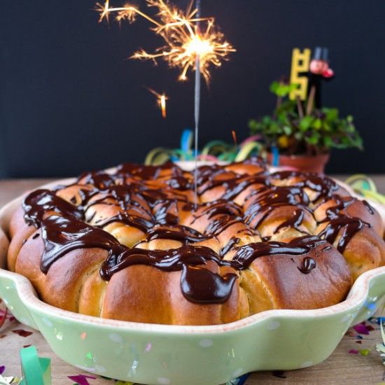 Rezeptbild: Neujahrsküchlein mit Nougatfüllung