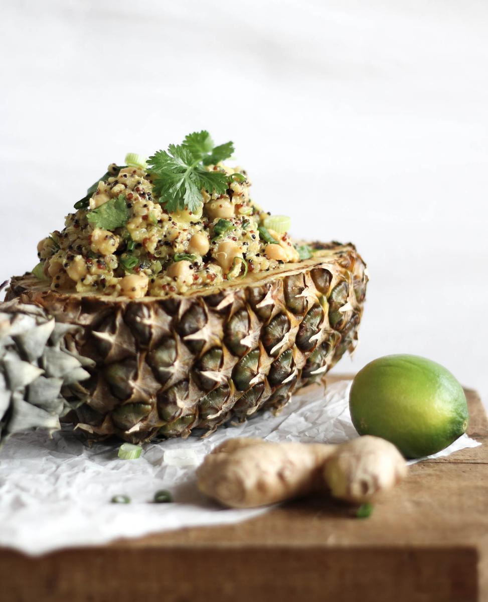 Rezeptbild: Gegrillter Ananas & Curry Quinoa Salat