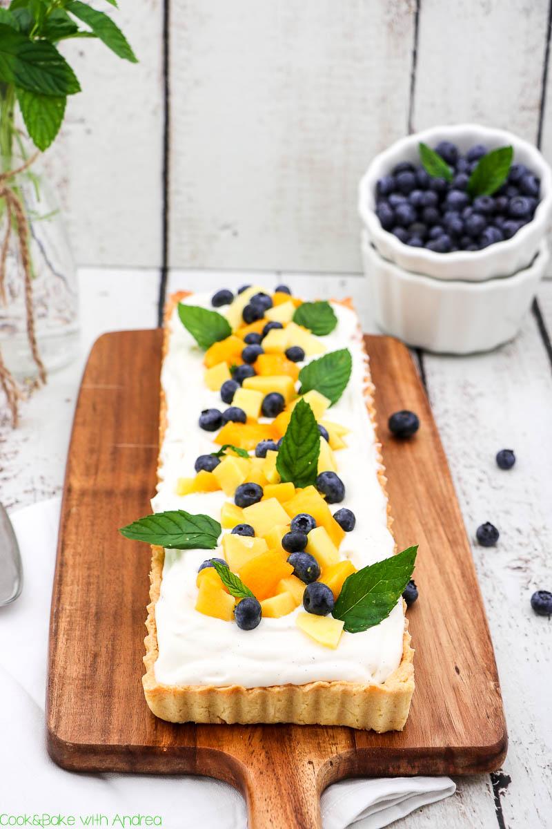 Rezeptbild: Sommerliche Kokos-Mango-Tarte mit Minze