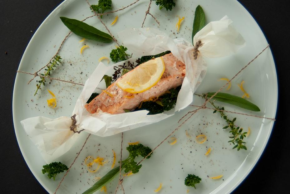 Rezeptbild: Lachs im Pergamentpapier