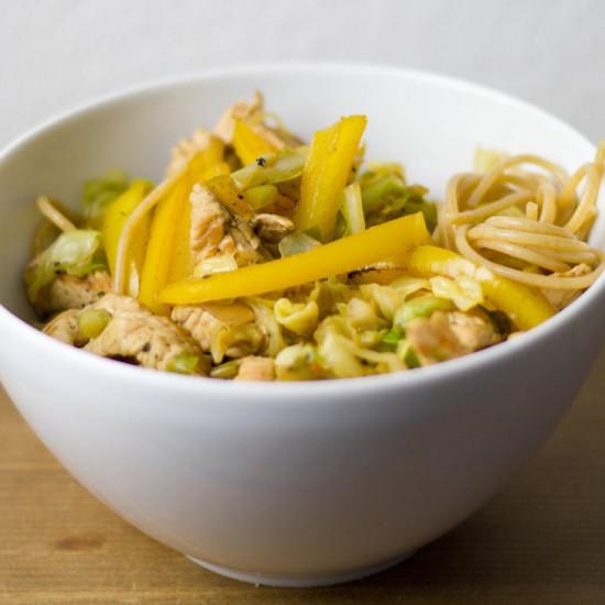 Rezeptbild: Spaghetti mit Spitzkohl und Pute