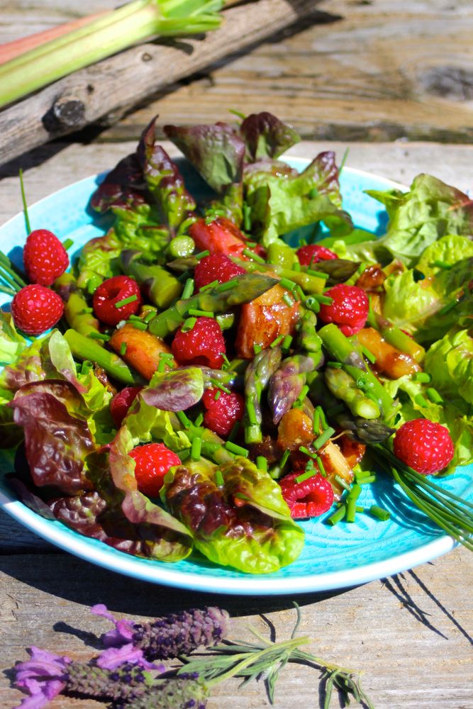 Rezeptbild: Rhabarber-Spargel-Frühlingssalat