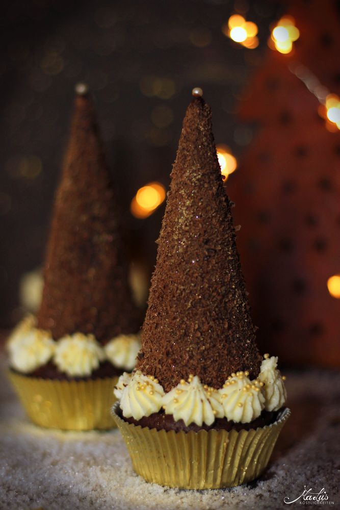 Rezeptbild: Schoko-Tannenbaum Cupcakes