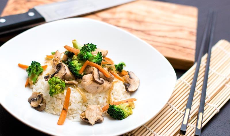 Rezeptbild: Chinesische Gemüsepfanne mit Reis