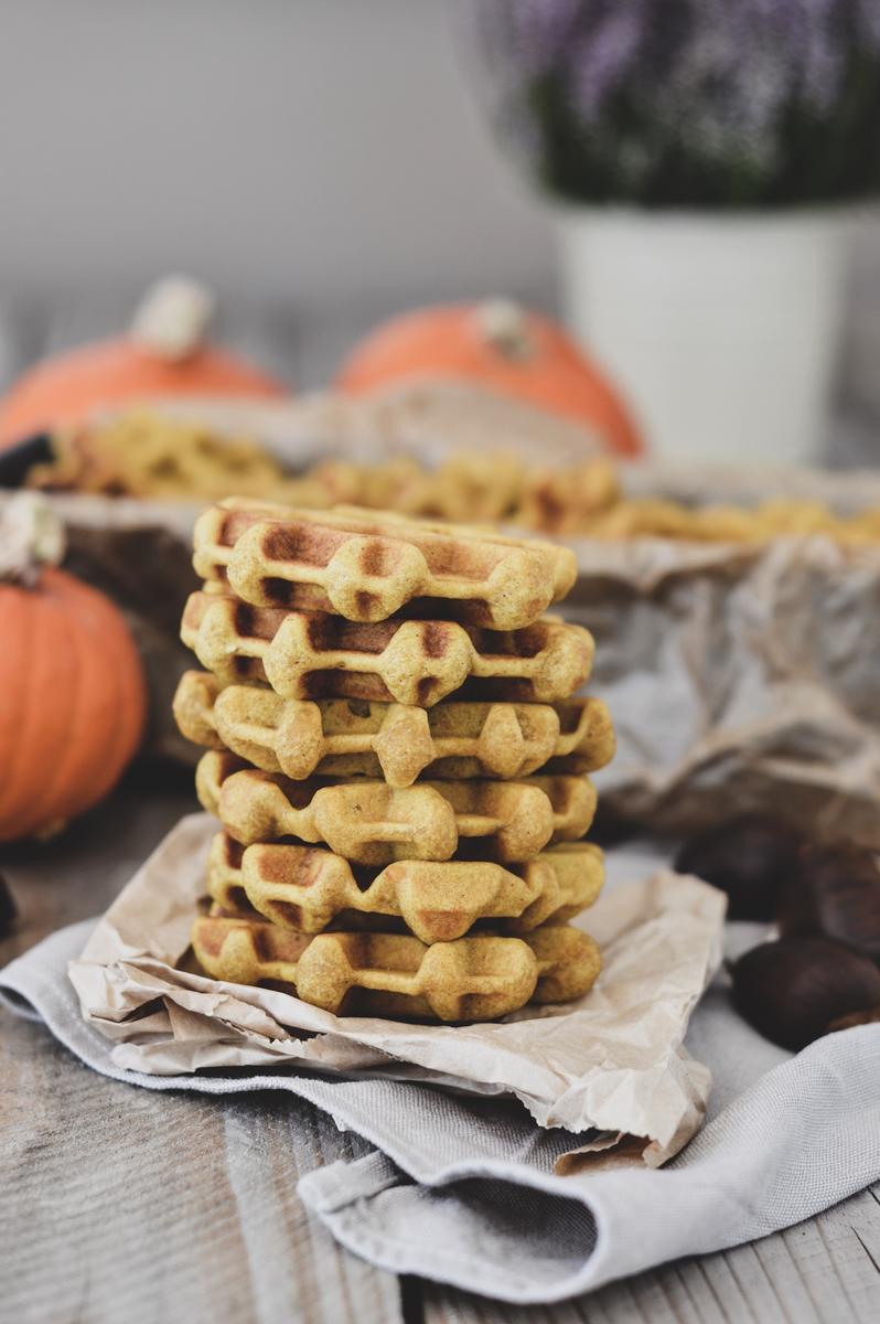 Rezeptbild: Fluffige, süße Kürbiswaffeln