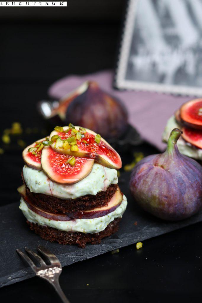 Rezeptbild: Schoko-Feigen-Törtchen mit Pistaziencreme 