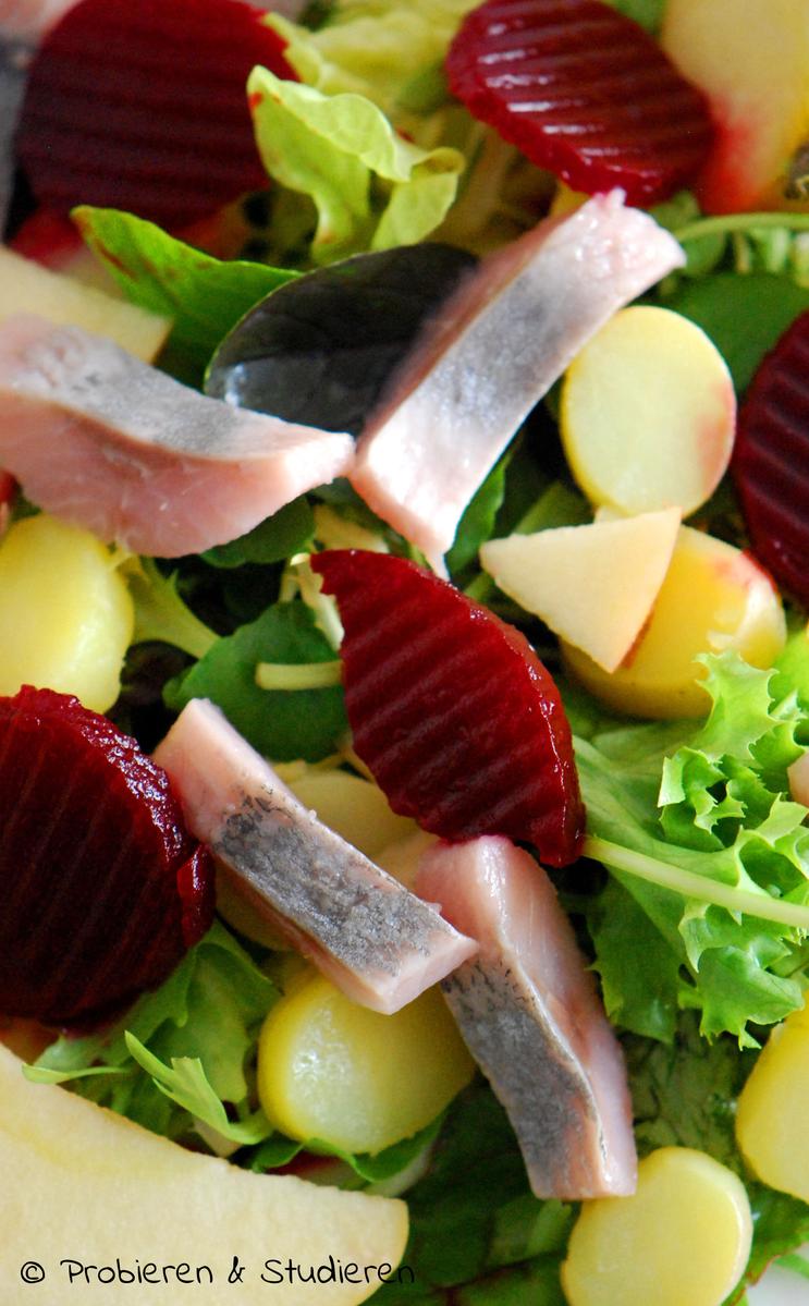 Rezeptbild: Leichter Matjessalat mit Apfel & Rote Bete