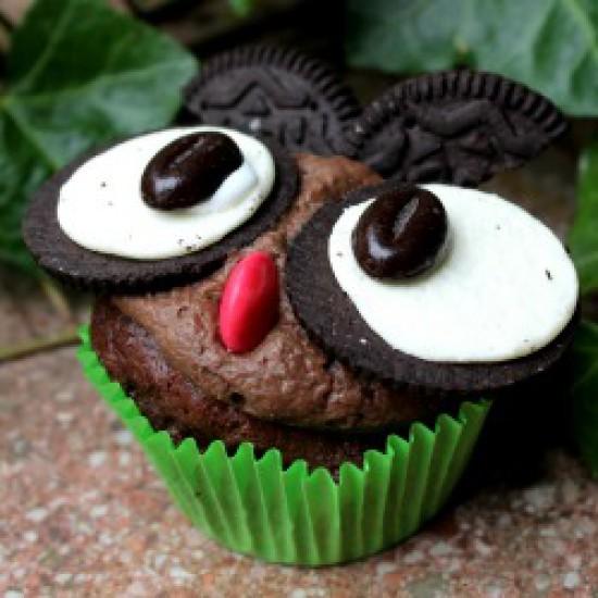 Rezeptbild: Eulen-Schokocupcakes