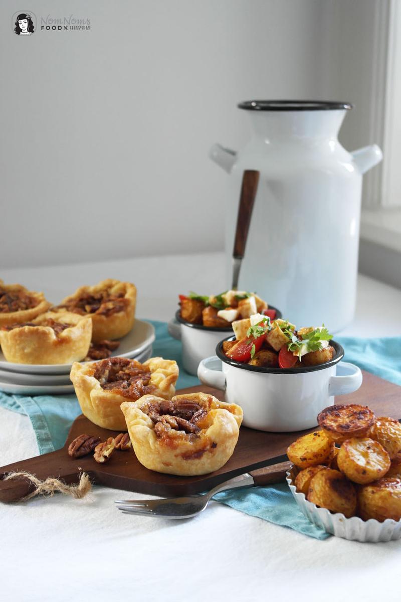 Rezeptbild: Poutine-Kartoffel-Salat und Pekannuss Butter Tarts