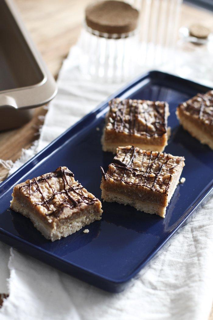 Rezeptbild: Samoa Schnitten – einfacher glutenfreier Kuchen